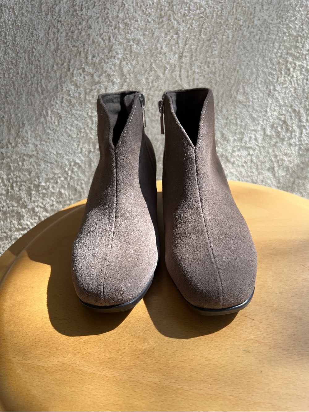 Munro Brown Suede Ankle Booties with Side Zip